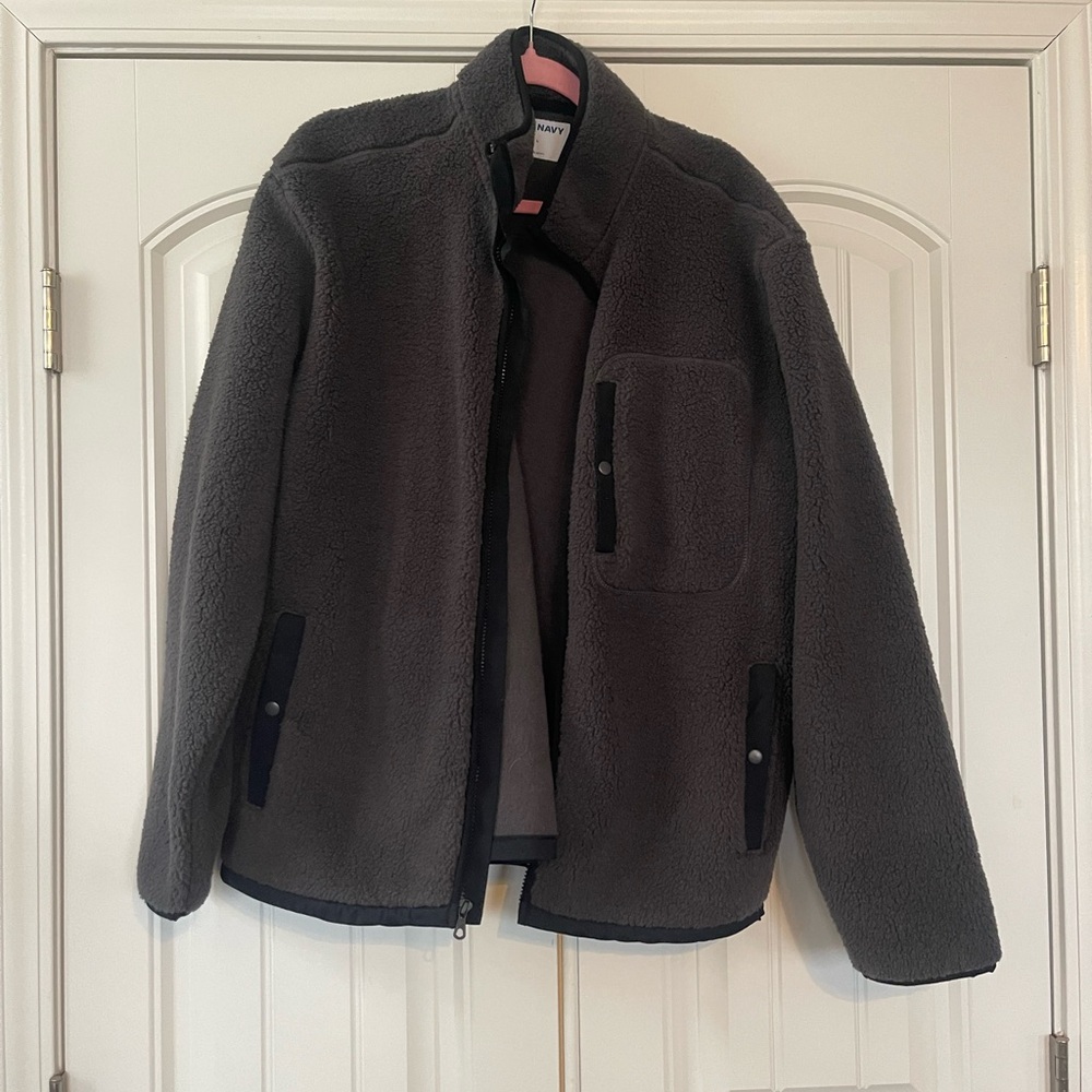 Old Navy Large Men's Gray Fleece Jacket